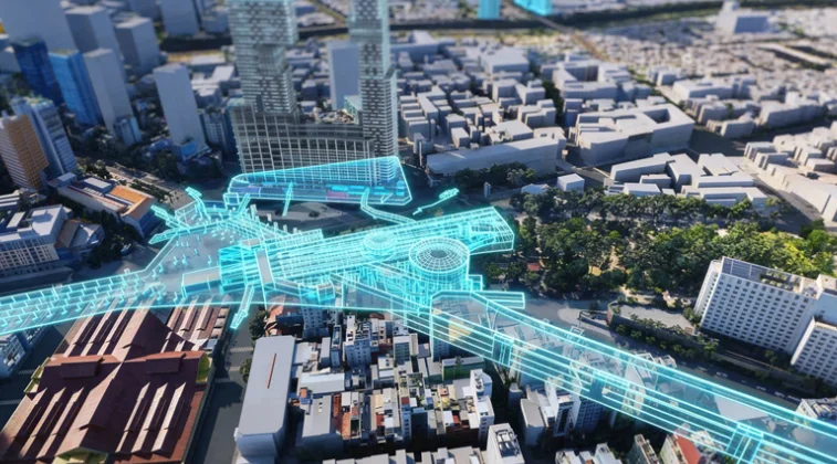 胡志明市地鐵 TOD 交通導向開發模式城市規劃概念圖